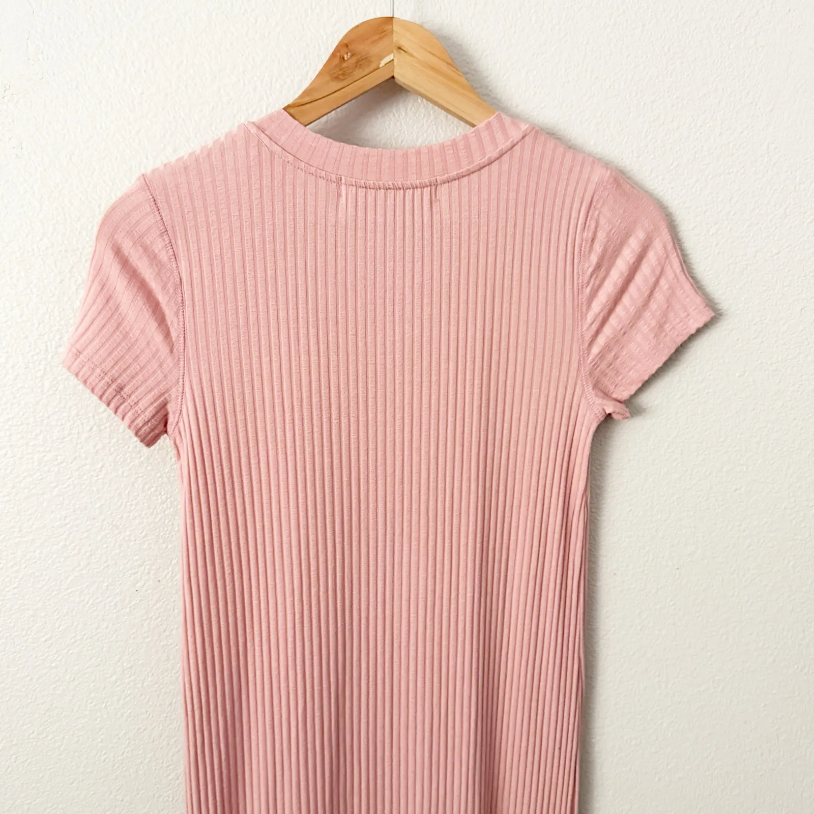 FREE PEOPLE BEACH | NWT Rose Pink Wide Ribbed Simone Dress Bodycon Maxi | Small - Image 6