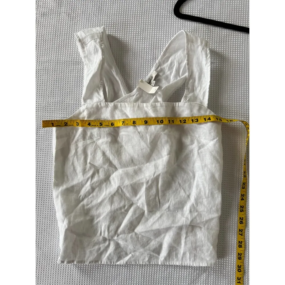 Madewell 100% Linen Cross Back top Size 00 - Image 4