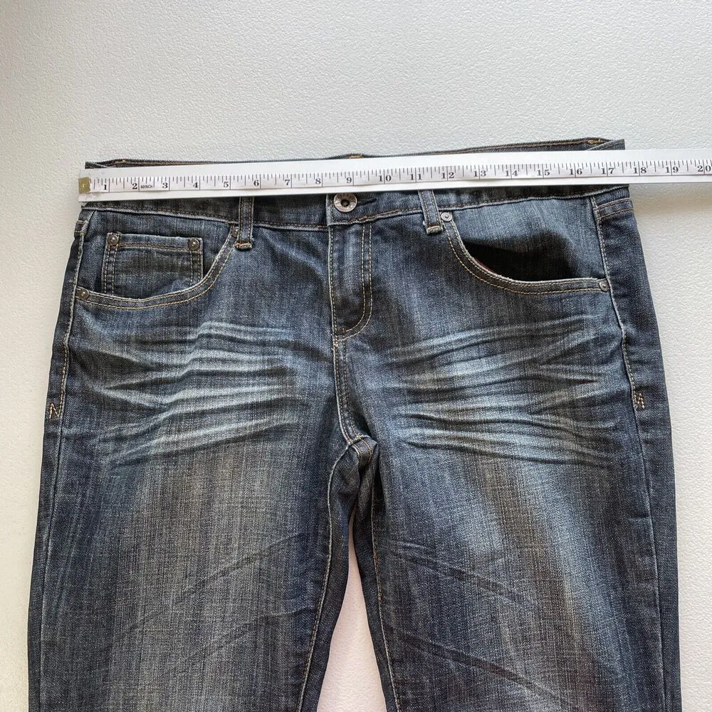 Refuge Straight Leg Jeans Women Juniors Size 11 Dark Blue Casual Denim Pockets - Image 8