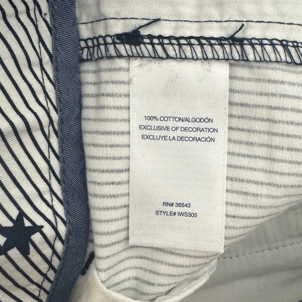 NWT! Women’s IZOD blue and white stripes and stars flat front shorts size 10 - Image 6