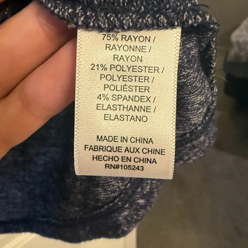 Bobeau Womens Blue Denim Faded Stars Print Long Sleeve Tunic XL - Image 7