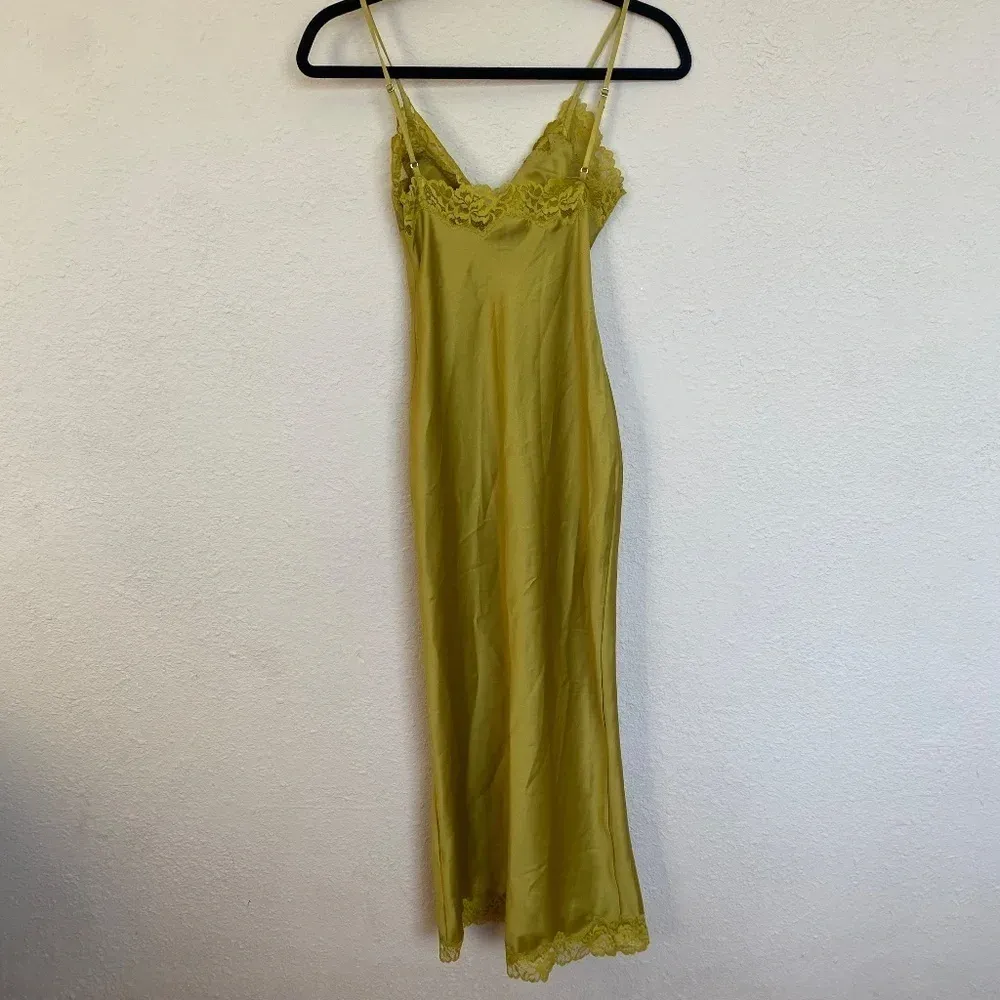 HOUSE OF CB 'Salma' Chartreuse Satin‎ Slip Dress green /Size XS NWOT - Image 13