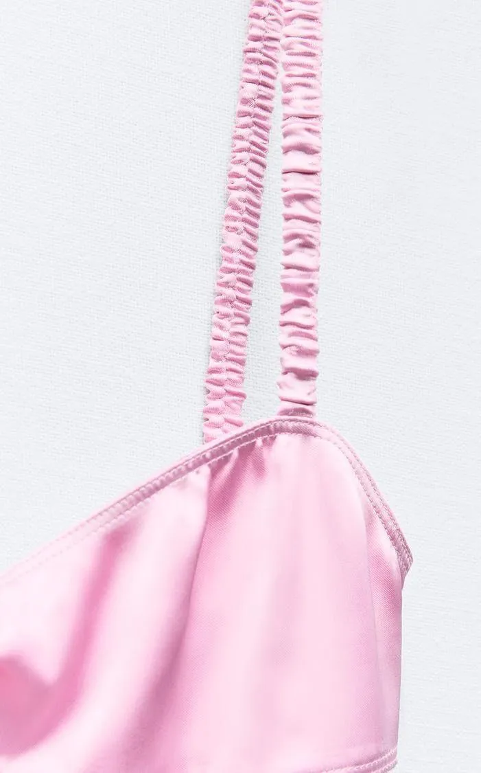 dress maxi midi Light Pink satin effect wedding party cocktail - Image 13