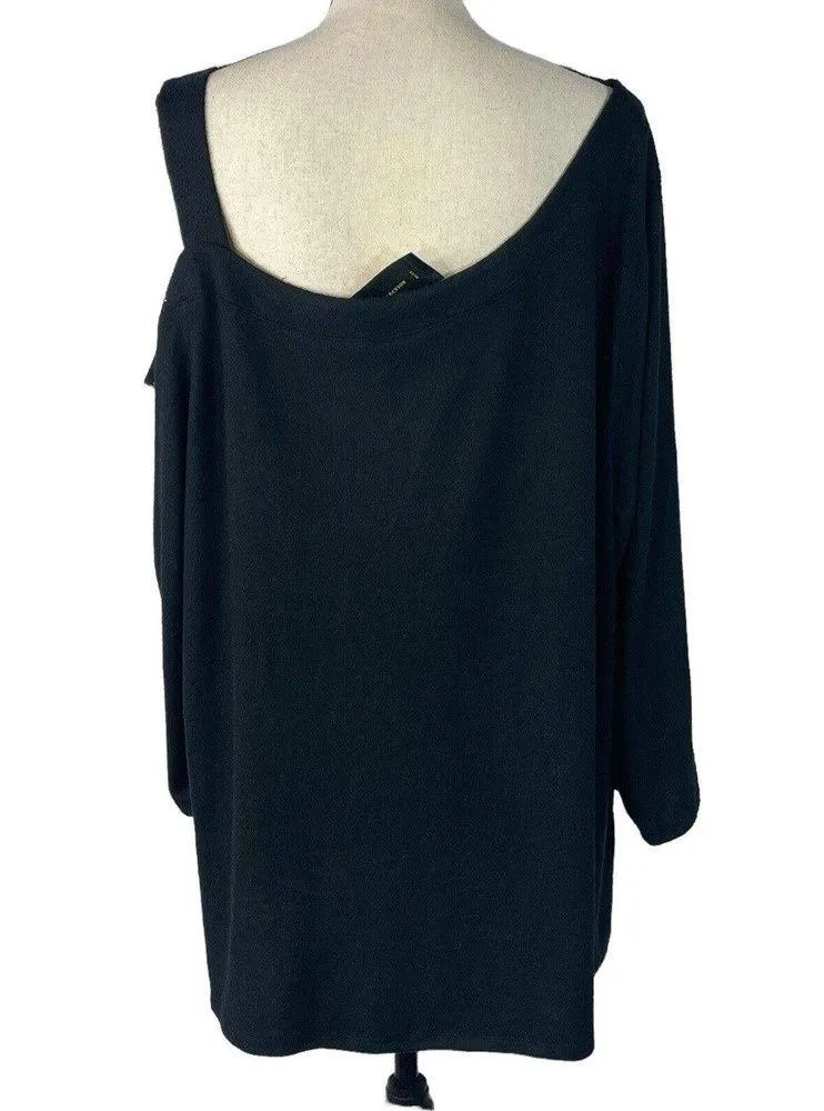 JM Collection 4X-Large Sweater Embellished Scoop Neck 3/4 Sleeve Cold-Shoulder - Image 5