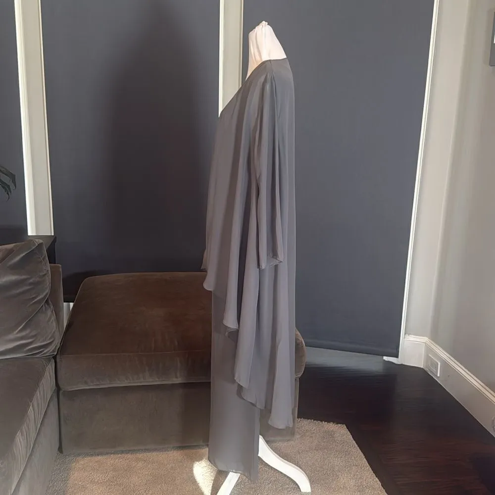 Women’s Gray Chiffon 3 Piece Mother of the Bride Formal Pant Suit Size 12 NEW - Image 5