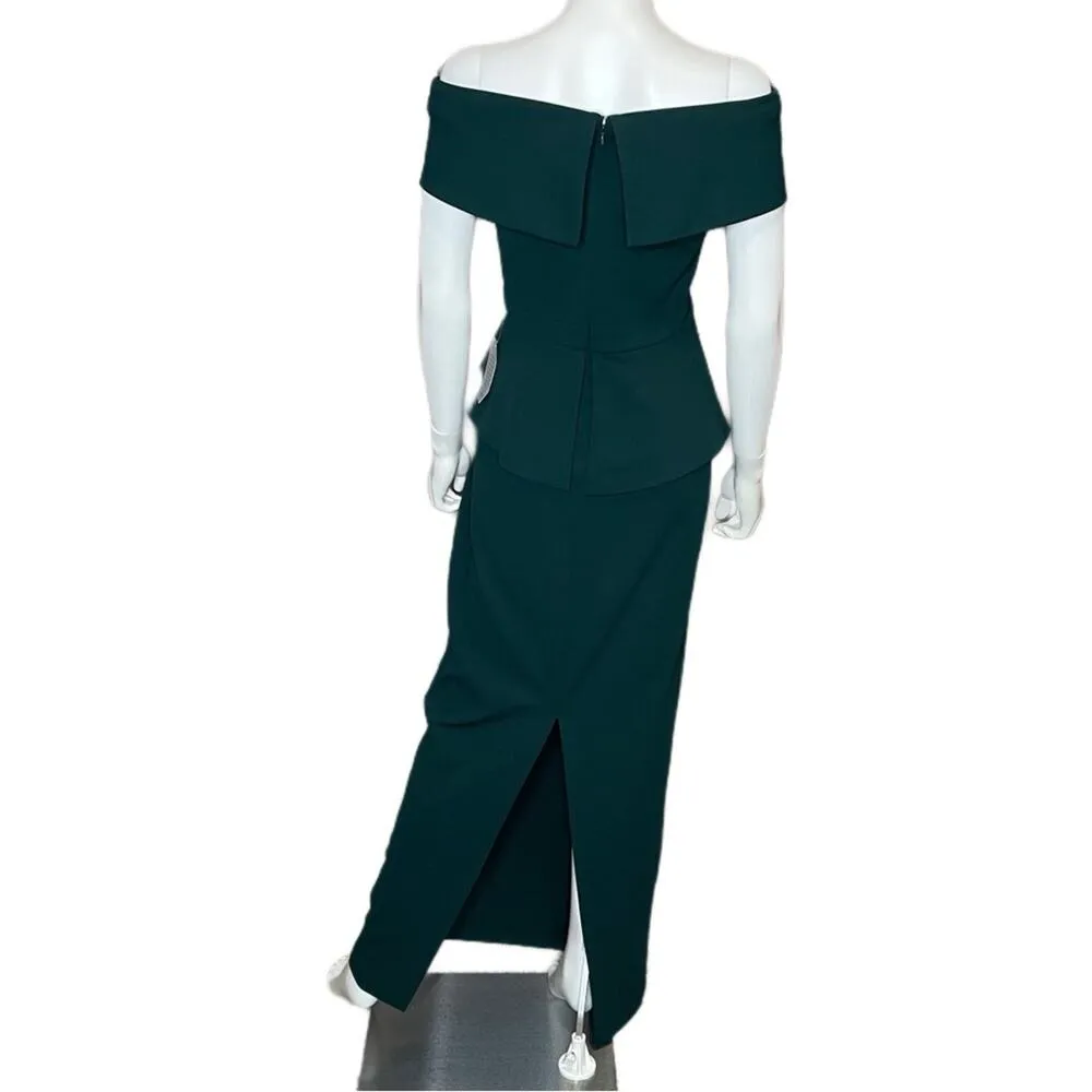 Xscape Women’s Off the Shoulder Evening Gown Pine Green Sz 8 - Image 5