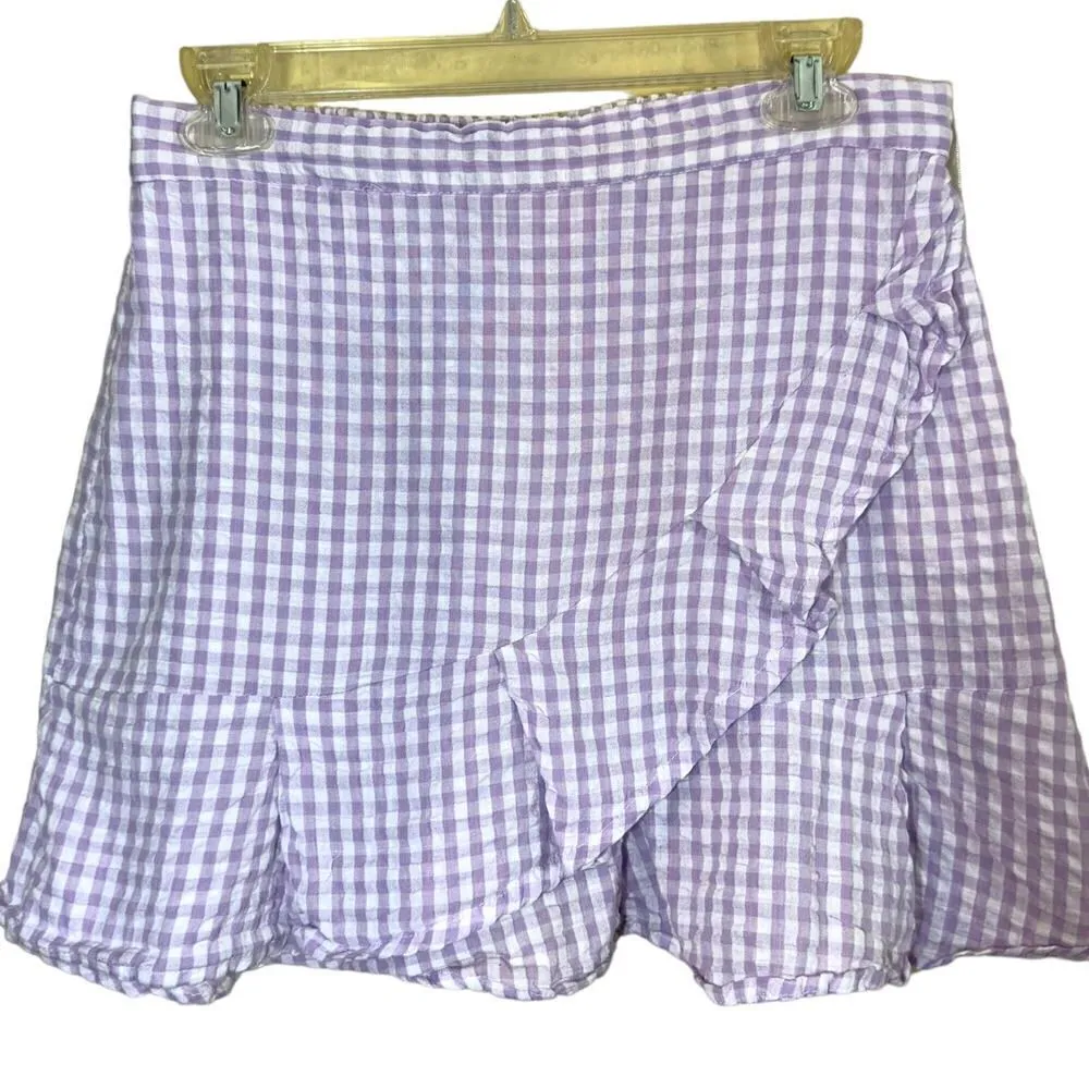 Sim & Sam  Purple Gingham Crop Top & Skirt Set - Image 3