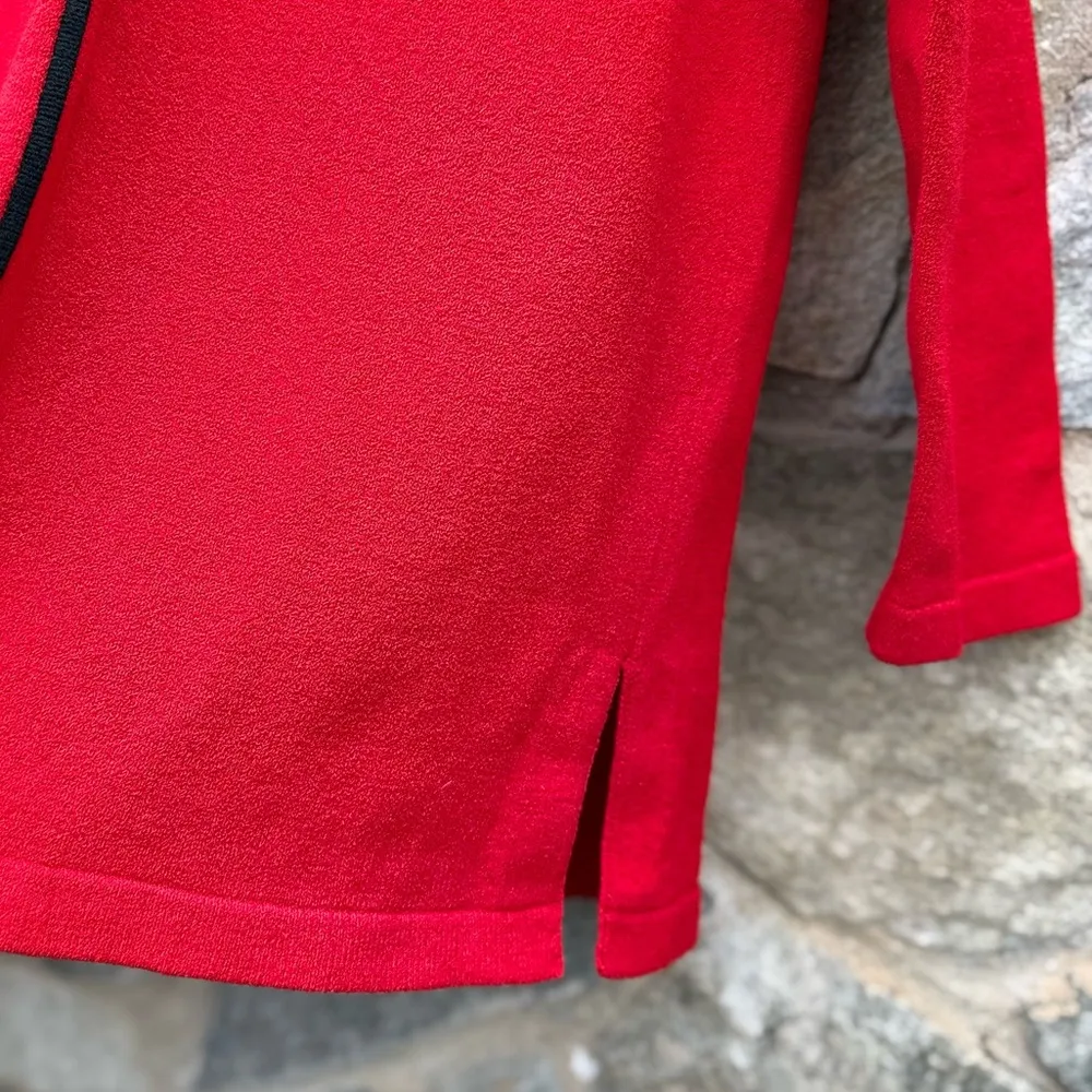 Vintage Striped Turtleneck Knit Tunic Shirt Red Size M - Image 4