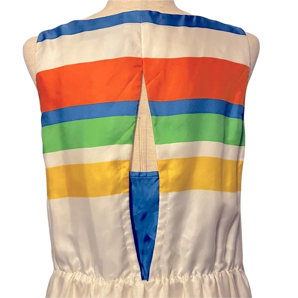 Anthropologie Girls From Savoy Essential Stripes‎ Silk Dress Size 12 - Image 5