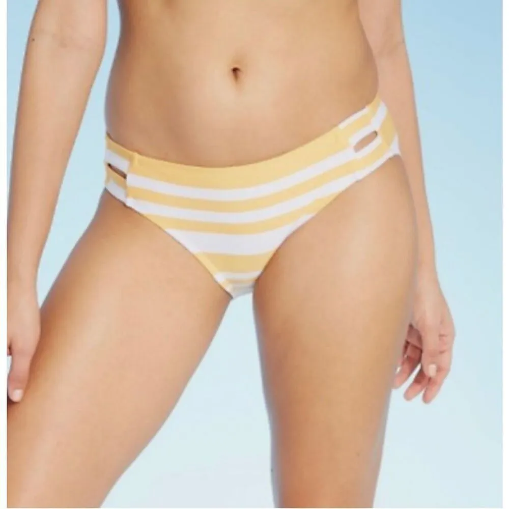 NWT Womens Kona Sol Textured Tab Medium Coverage Hipster Bikini Bottoms - Sz XL - Image 1