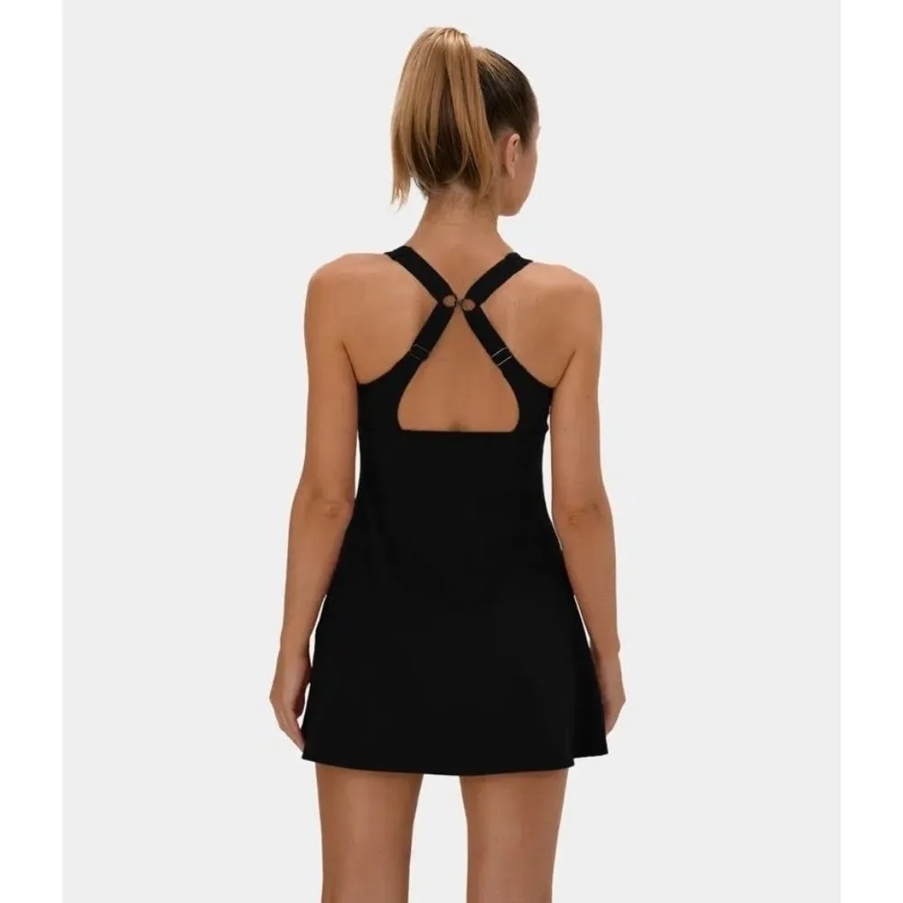 Halara Cloudful Air Adjustable Strap Pocket 2-in-1 Tennis Dress Black S - Image 2