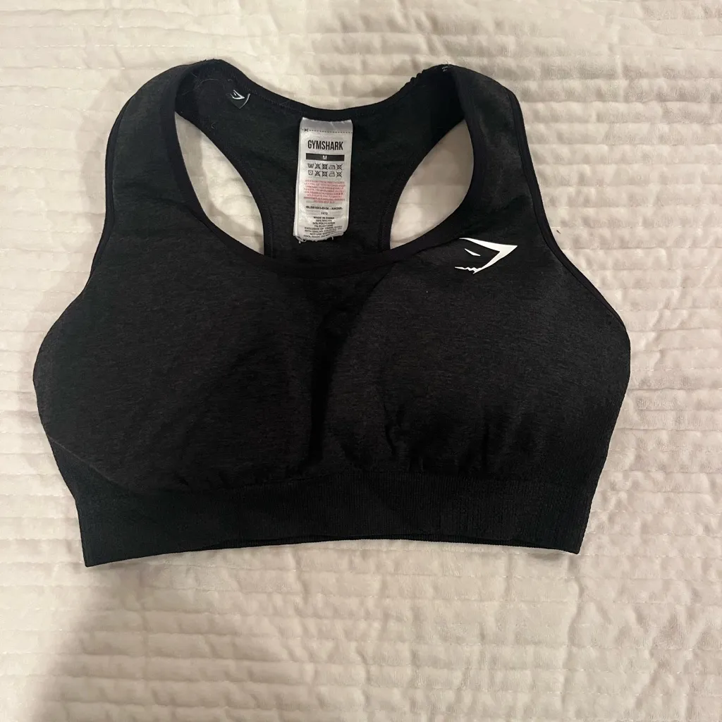 Gymshark Charcoal Racerback Sports Bra - Image 3