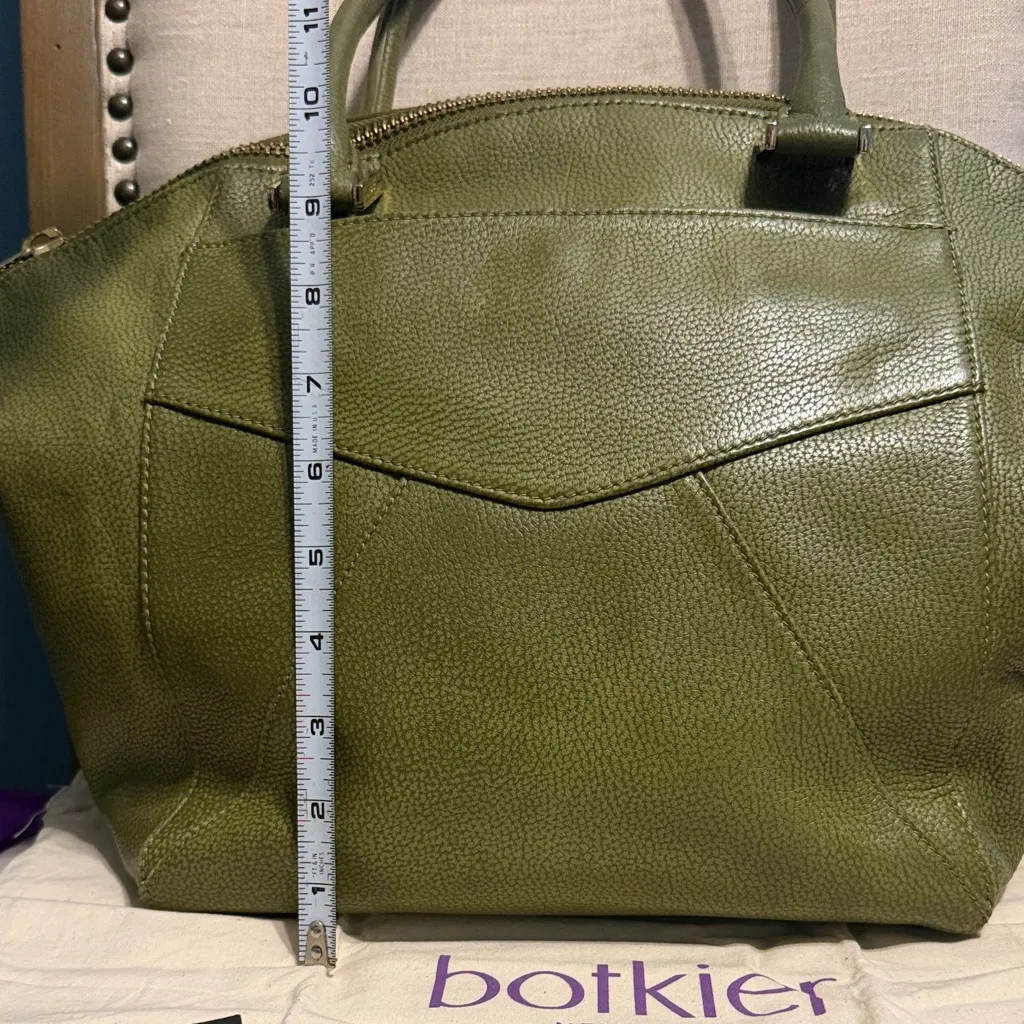 Botkier Olive Pebbled Leather Satchel/Bag - Image 9
