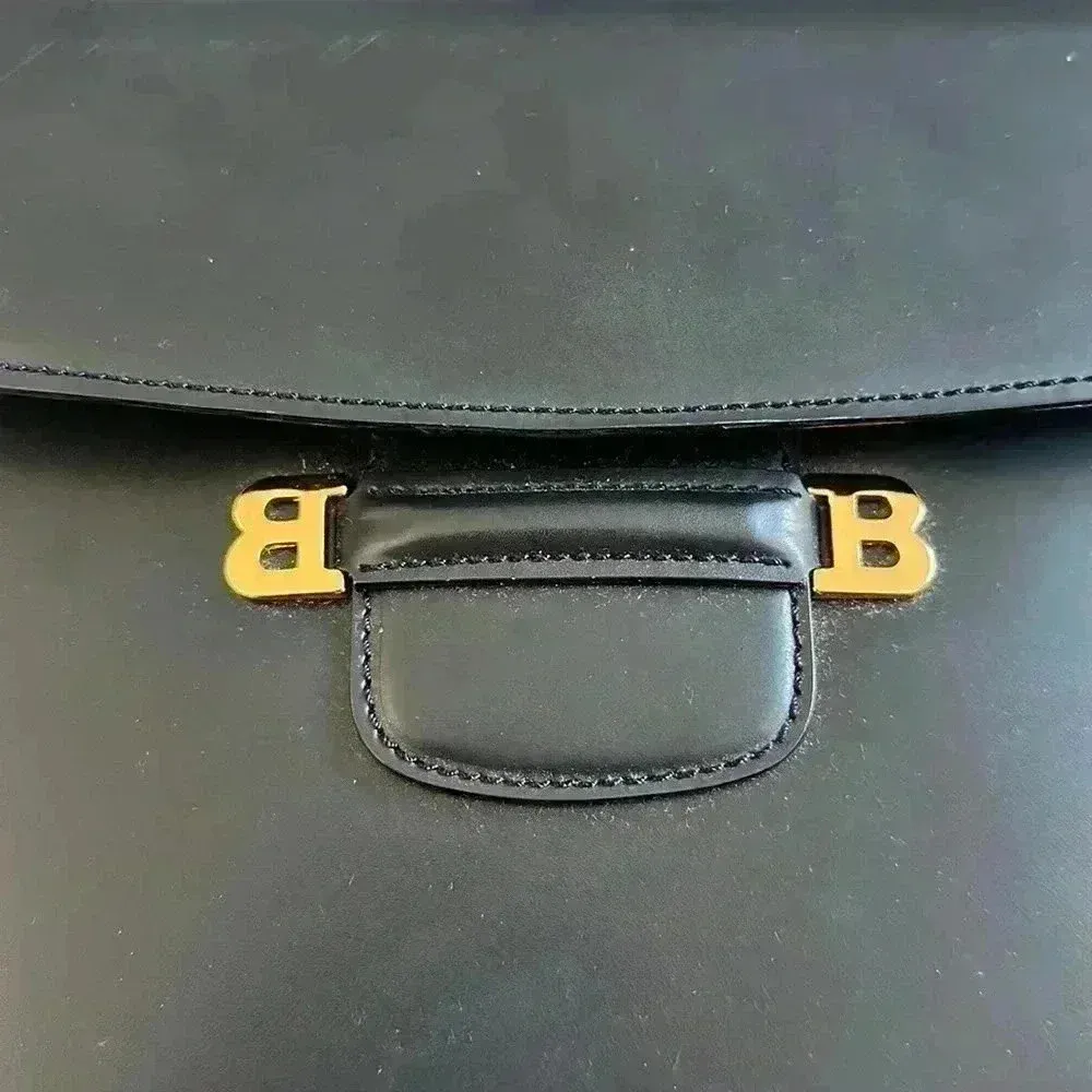 Bally Leather Bag Double B Navy Black - Image 3