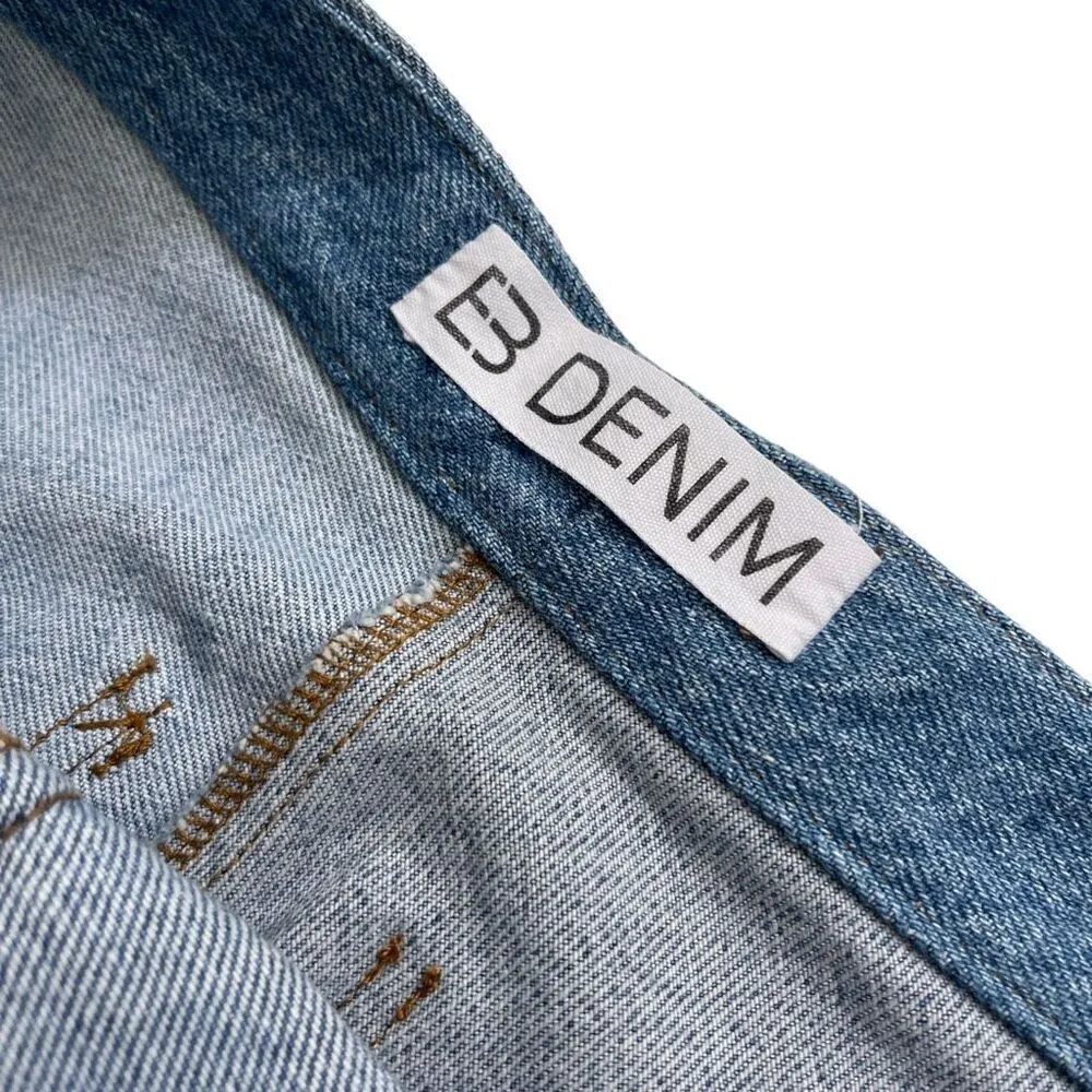 EB Denim Lace‎ Up in Medium Wash Blue Size 2 - Image 10