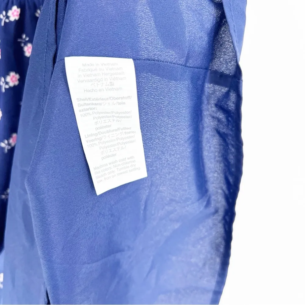 J.Crew Flutter Sleeve Midi Dress XXS Bandana Floral Print Blue - Image 6