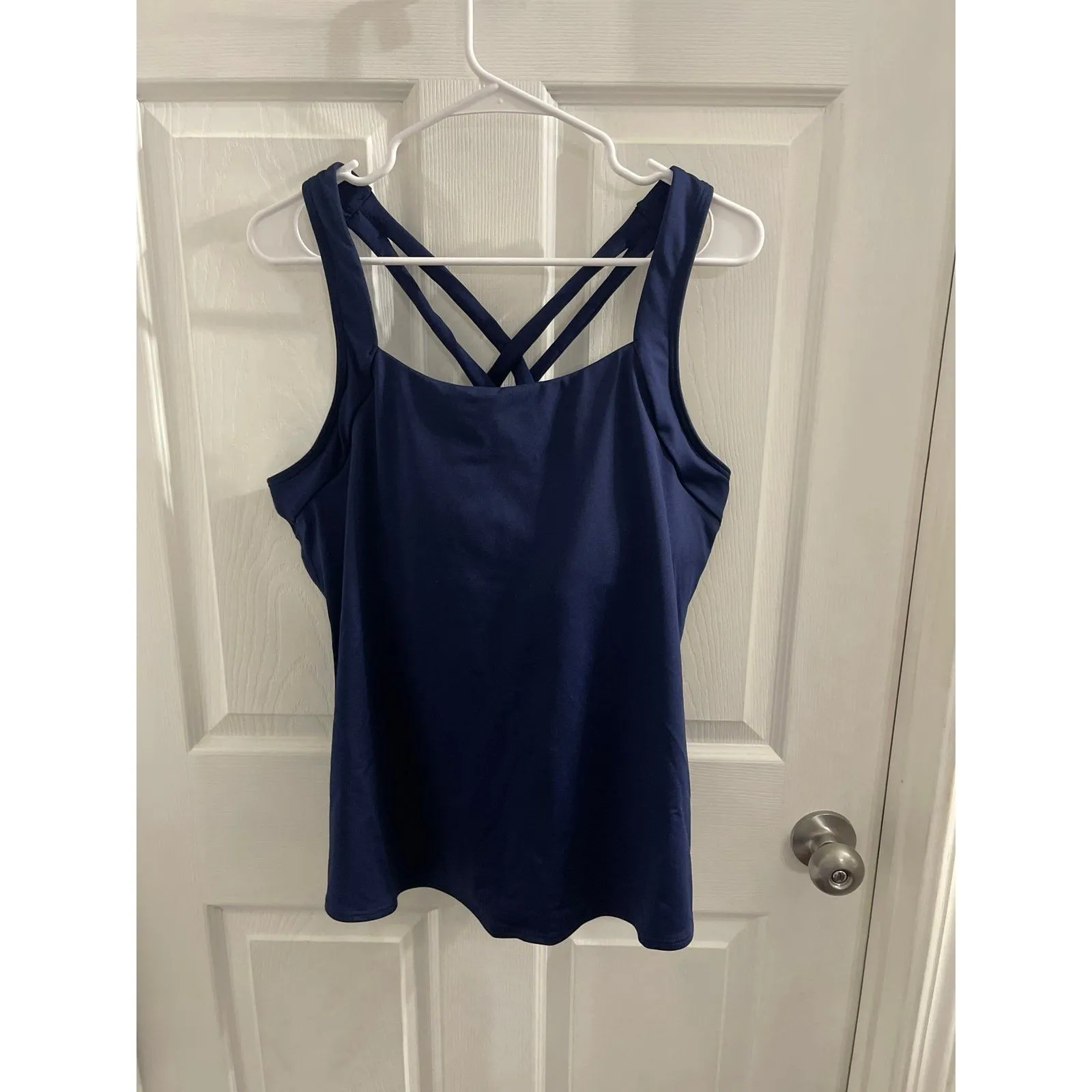 TYR Durafast Elite Square Neck Tankini Swim Top Navy Size 20 New With Tag Blue - Image 10
