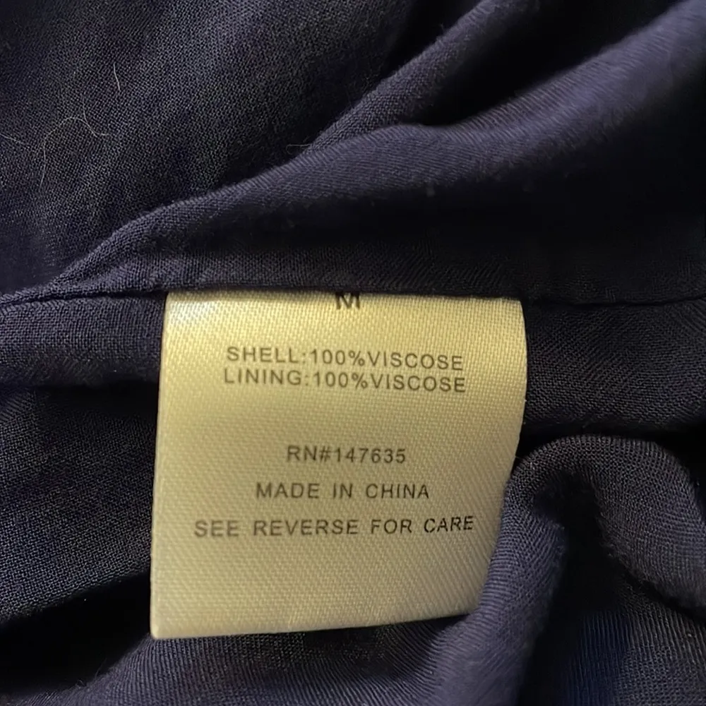 Romeo & Juliet Couture blue and white tie dyed, embroidered dress / M / EUC - Image 15