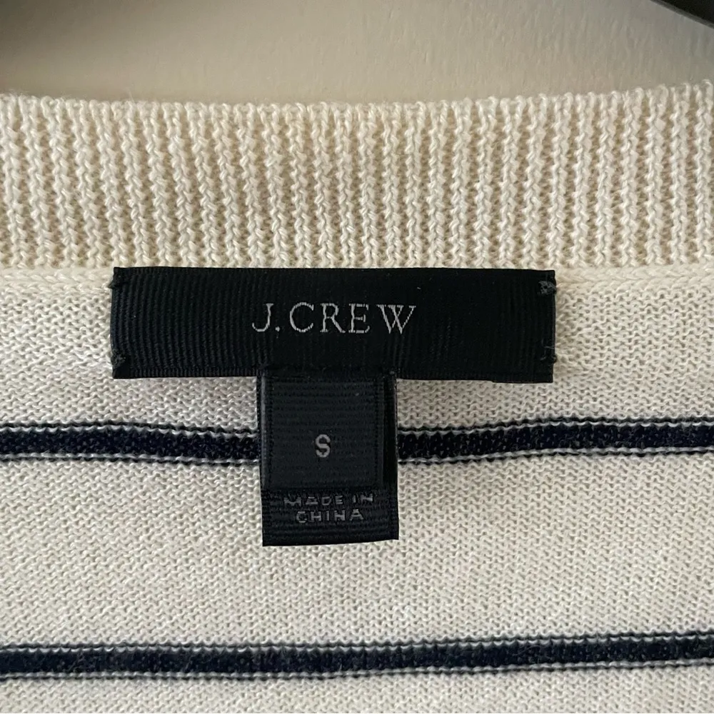 J. Crew lightweight striped V neck sweater - Image 5