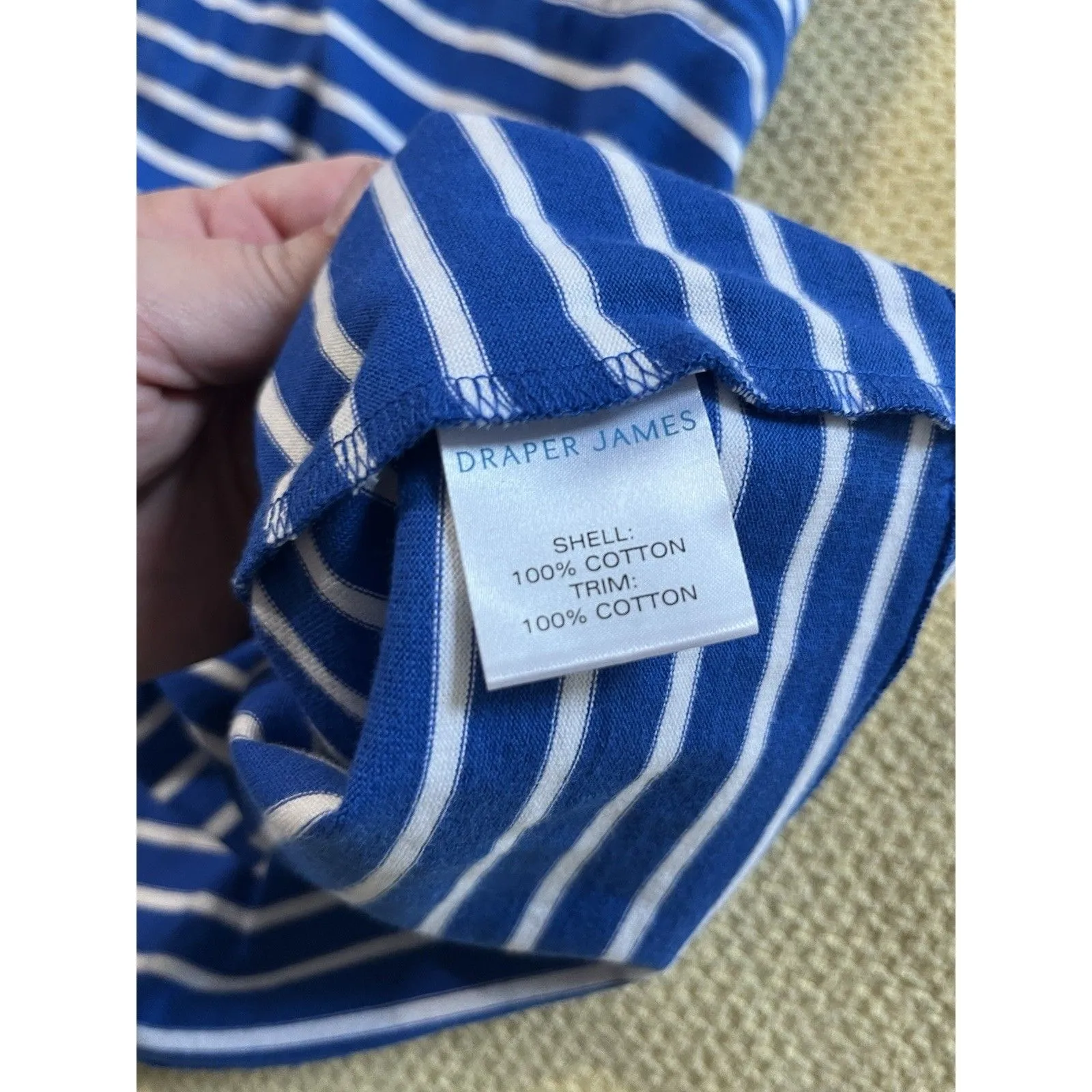 Draper James Tie Waist T-Shirt Dress Blue Nautical Stripe Size 3XL NWT Coastal - Image 6