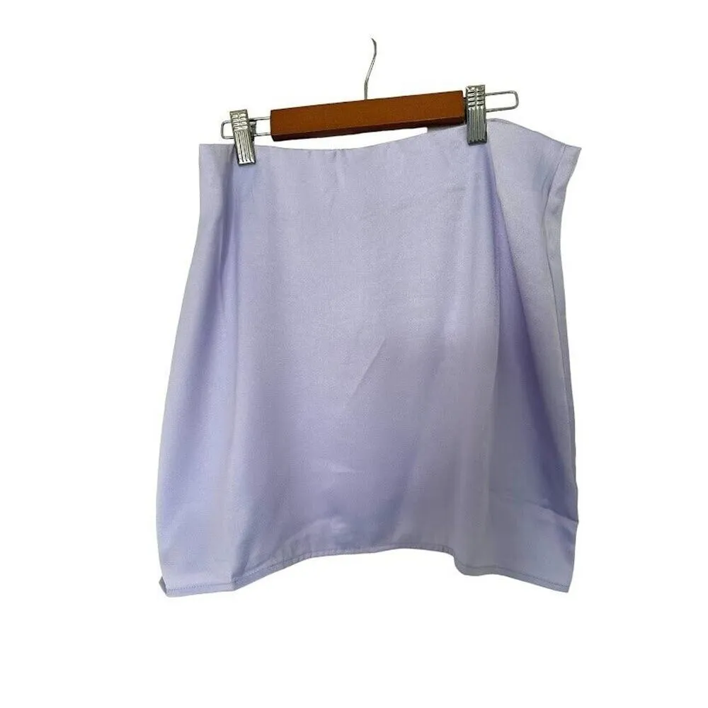 We Wore What Mini Slip Skirt Satin Charmeuse Heather Purple Size M NWT Revolve - Image 2