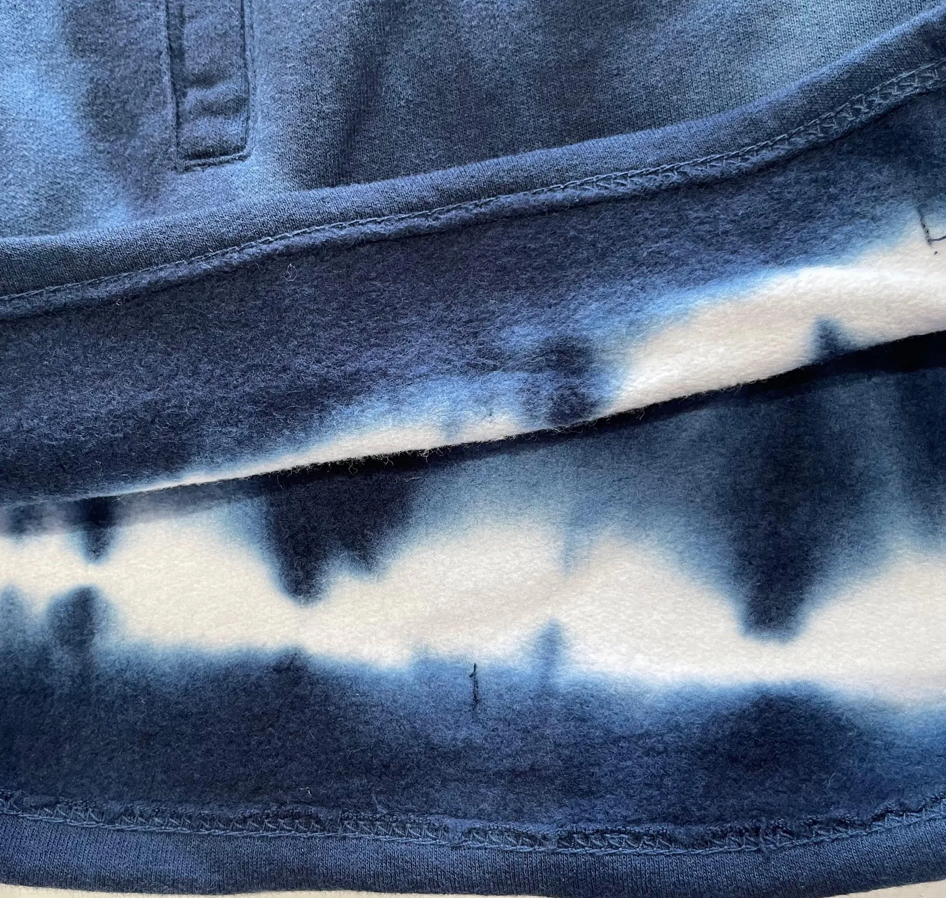 New Young Fabulous & Broke Tie Dye Sweat Shorts Blue White - Image 11
