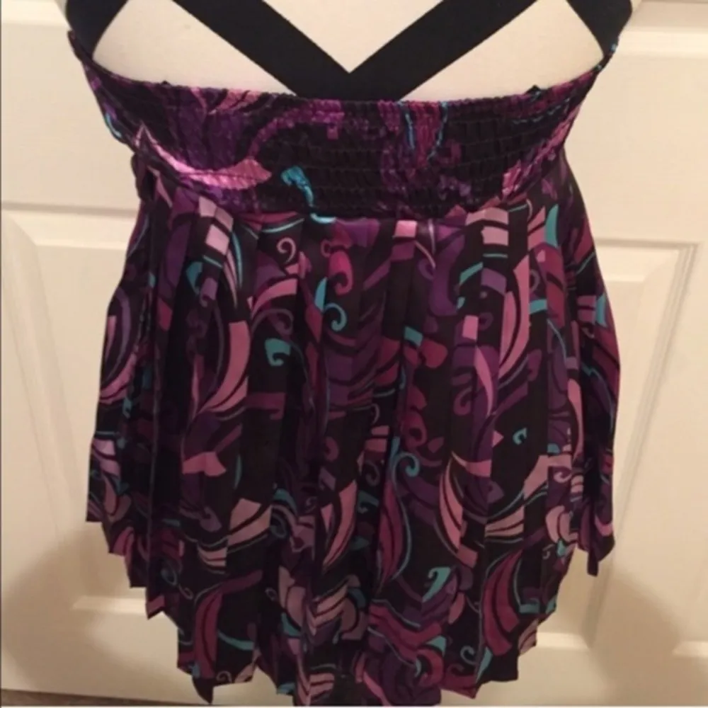 Guess Vintage Plunge Pleated Satin Purple Halter Top XS RARE - Image 32