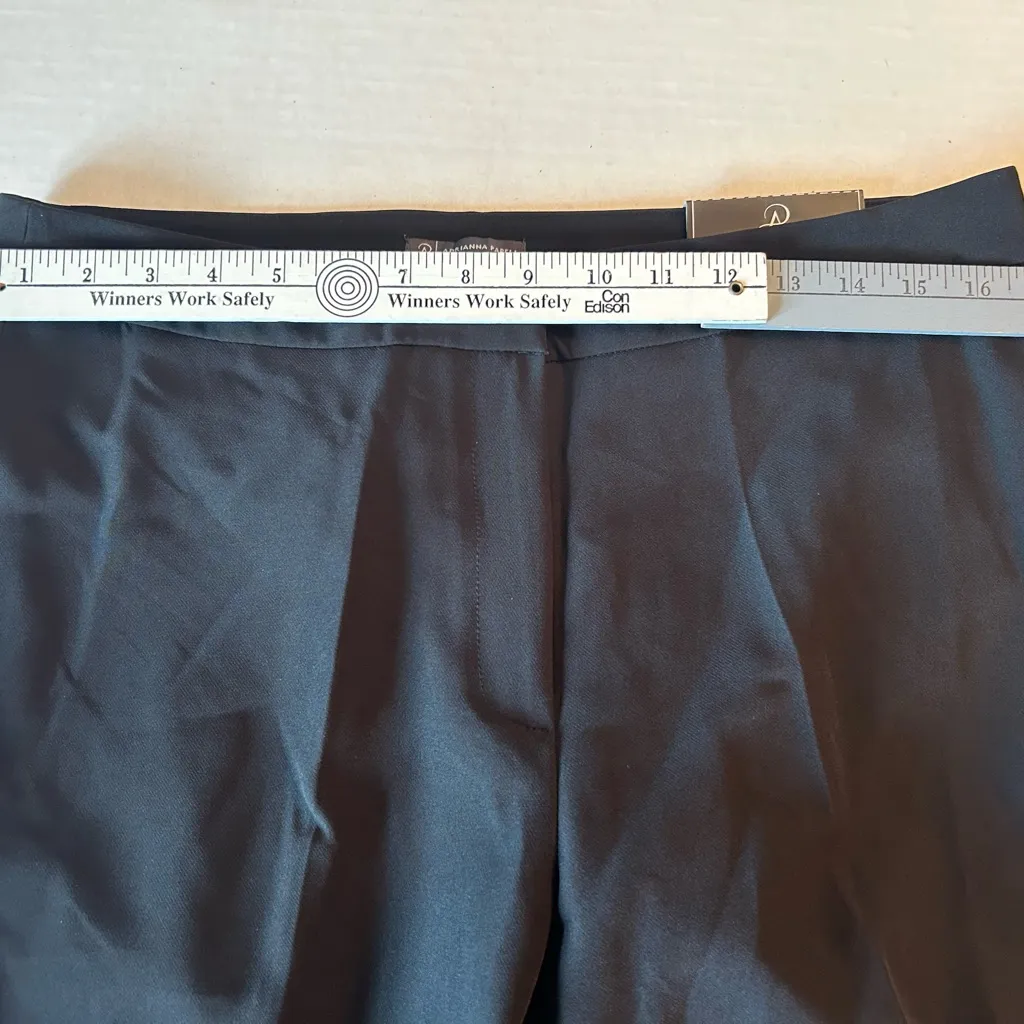 Adrianna Papell Black Mid Rise Straight Leg Pants size 12 dressy office - Image 8