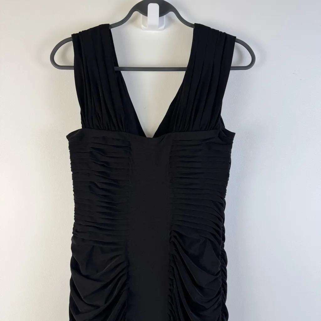 Tadashi Collection / Tadashi Shoji Black Formal Evening Gown Size M Ruched - Image 6