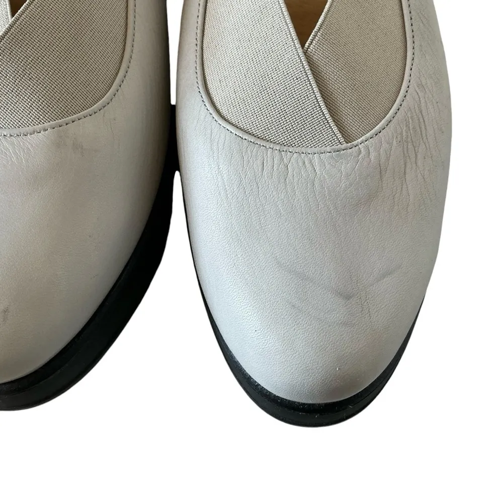 Ukies women’s platform loafers comfort slip on shoes gray leather size 8 - Image 6