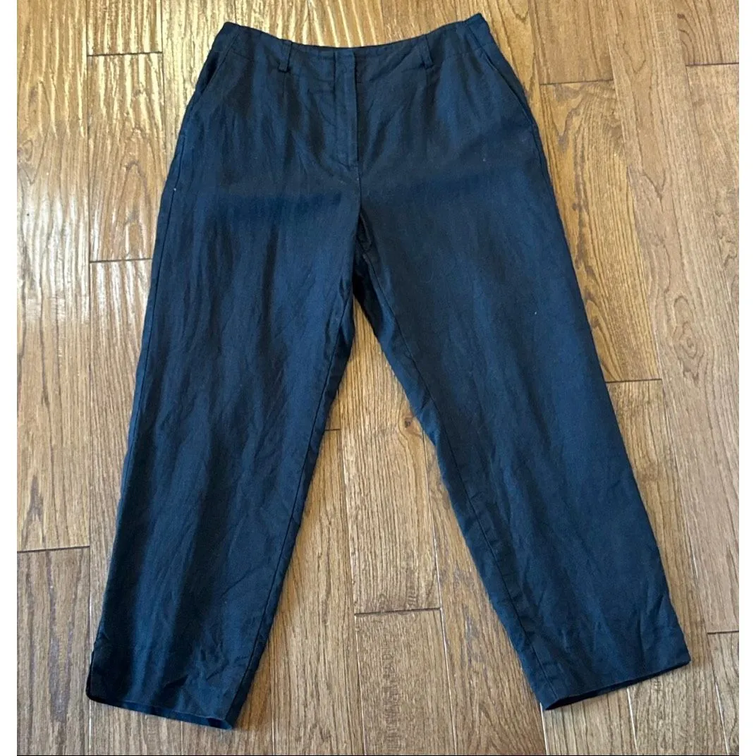 Talbots Vintsge pure Irish linen black cropped pant size 8 - Image 10