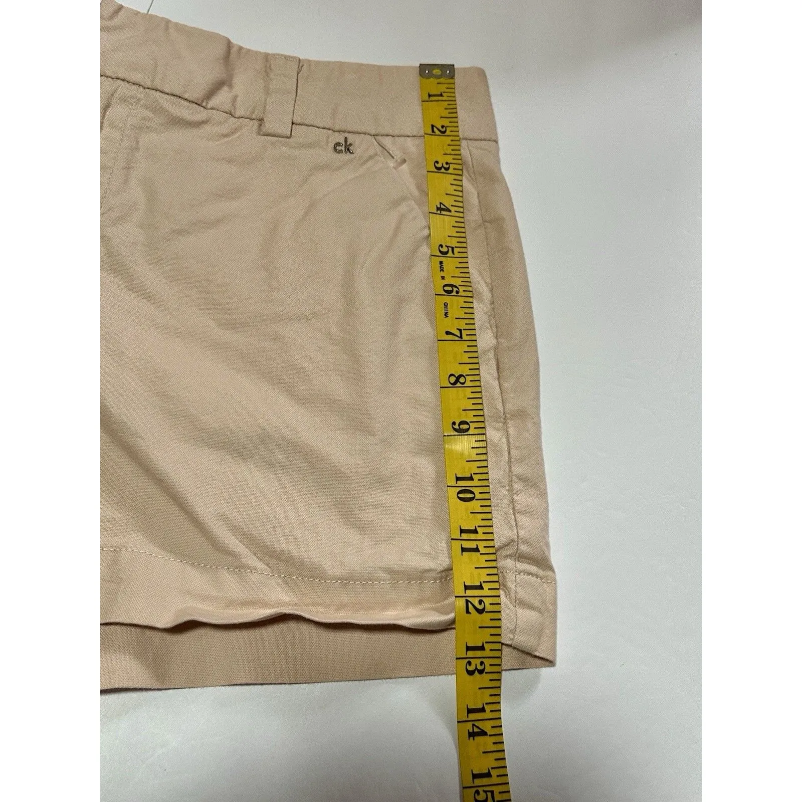 Calvin Klein Women's Salmon Pink Cotton Blend Casual Shorts, Size 10 - Image 4