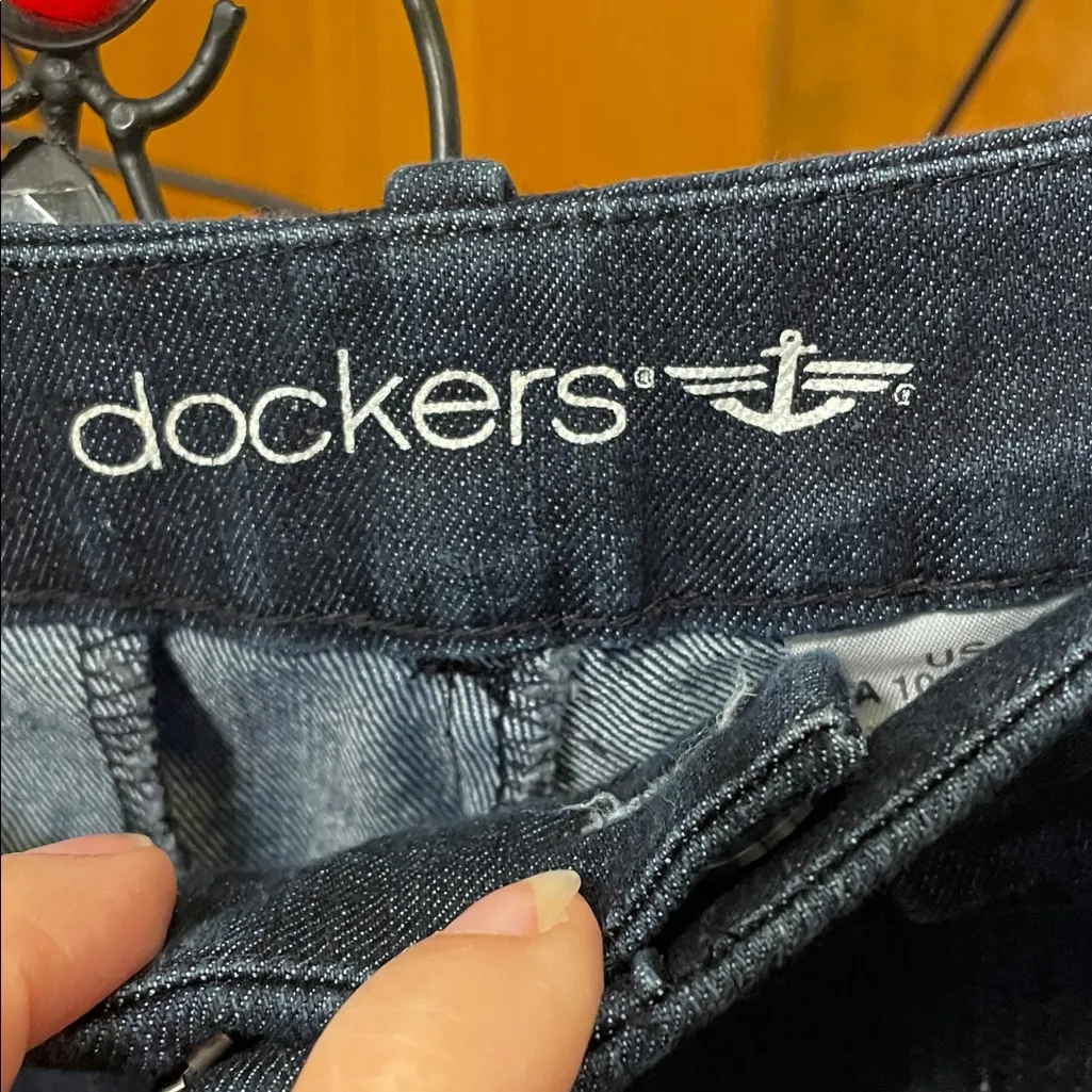 ⚓️⚓️⚓️BOGOHO ⚓️⚓️⚓️Dockers Stylish Dark  Denim Blue Cropped Pants-10 - Image 5