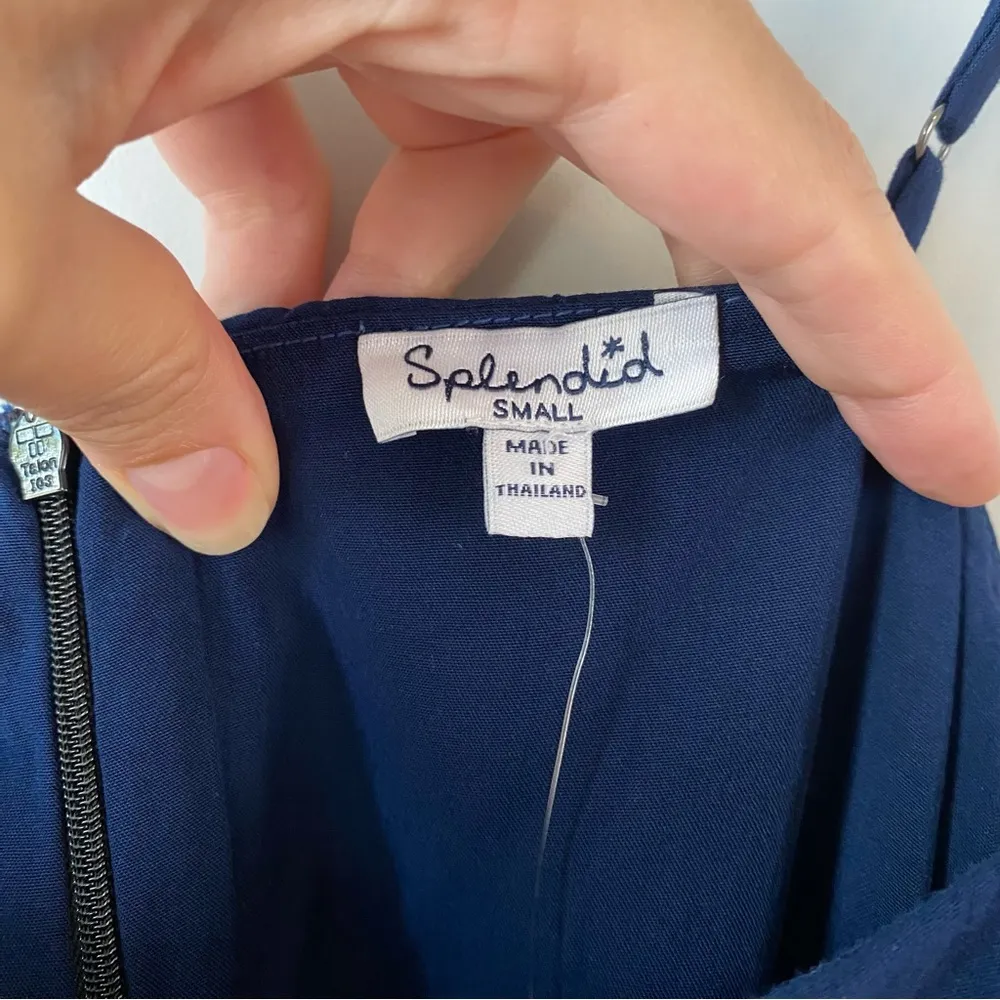 Splendid Voile Layered Mini Dress Navy Blue S - Image 4