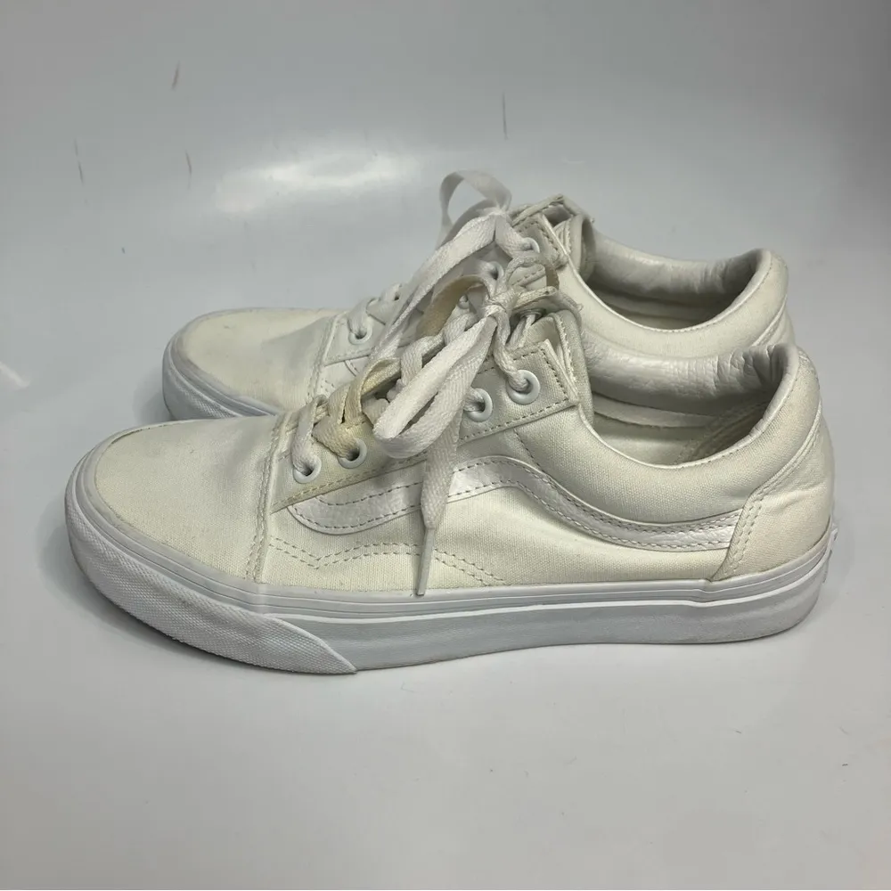Vans all white old skool sneakers‎ size 7.5 - Image 4
