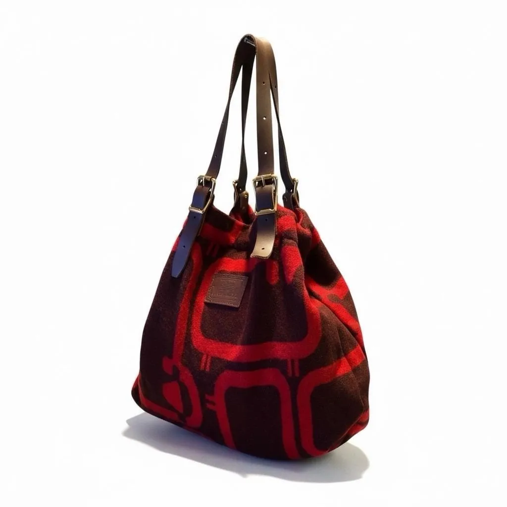 Vintage Woolrich Wool Blanket Bucket Bag Made in USA Frost River Americana - Image 3