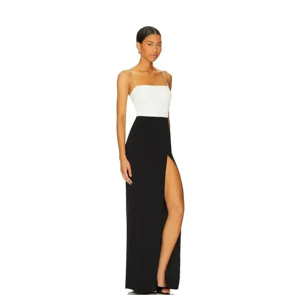 NEW - NWT Amanda Uprichard x Revolve Avani Gown Black & Ivory Sz M - Image 2