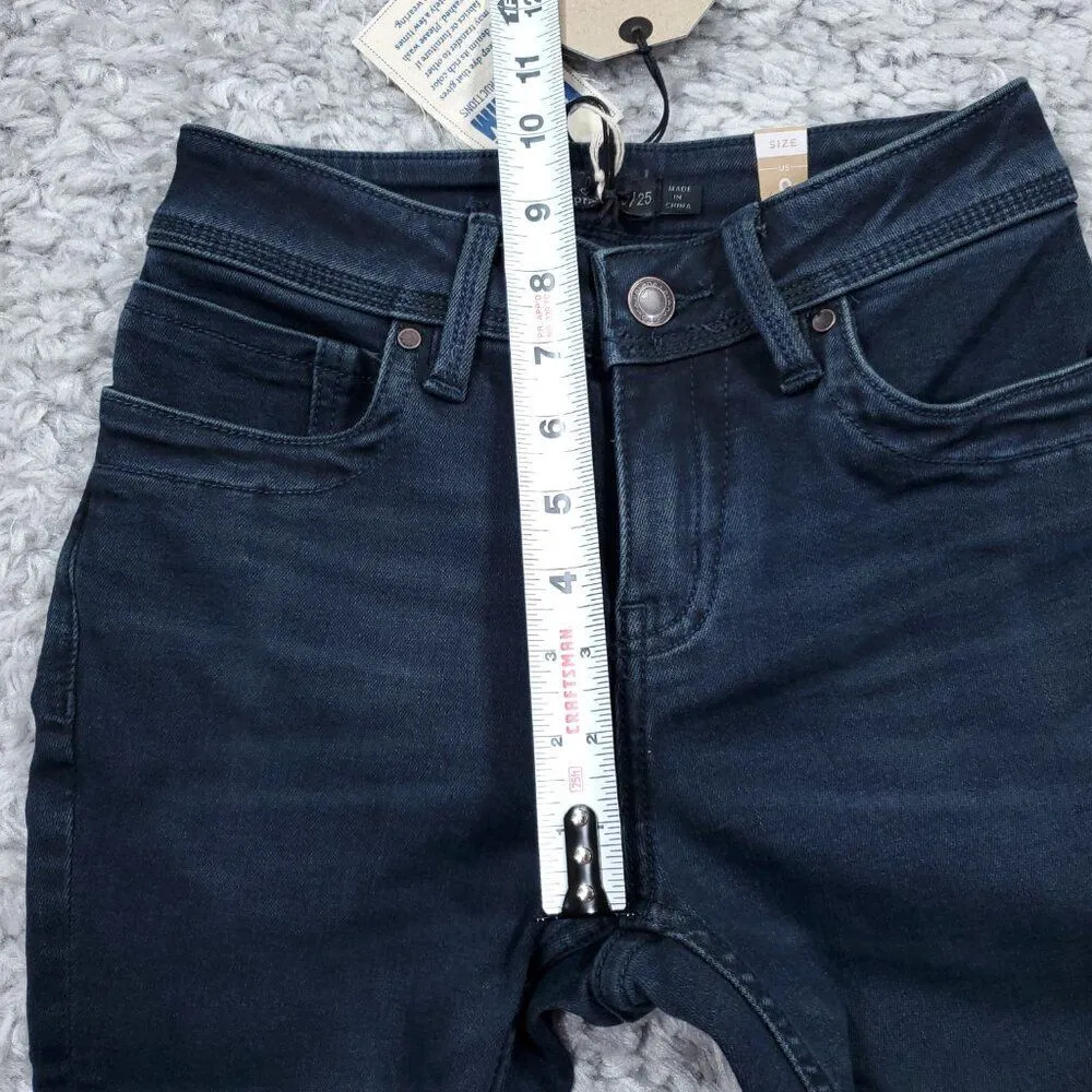 prAna Soma Skinny Jean Dark Wash Blue Tinted Black Size 0 25 Stretch - Image 11