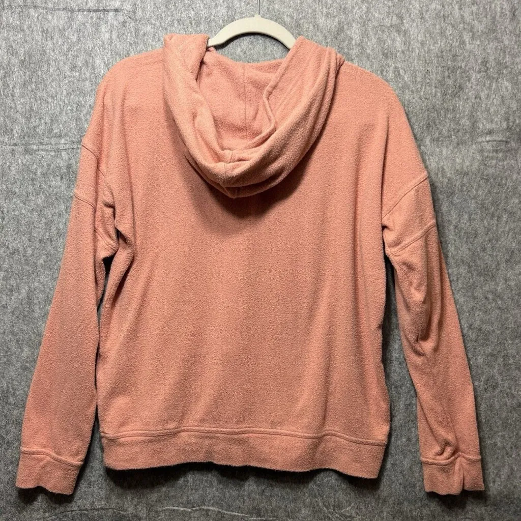 Volcom Zip Up Hoodie Women Small Pink‎ Lived In Lounge Fleece Sweatshirt - Image 8