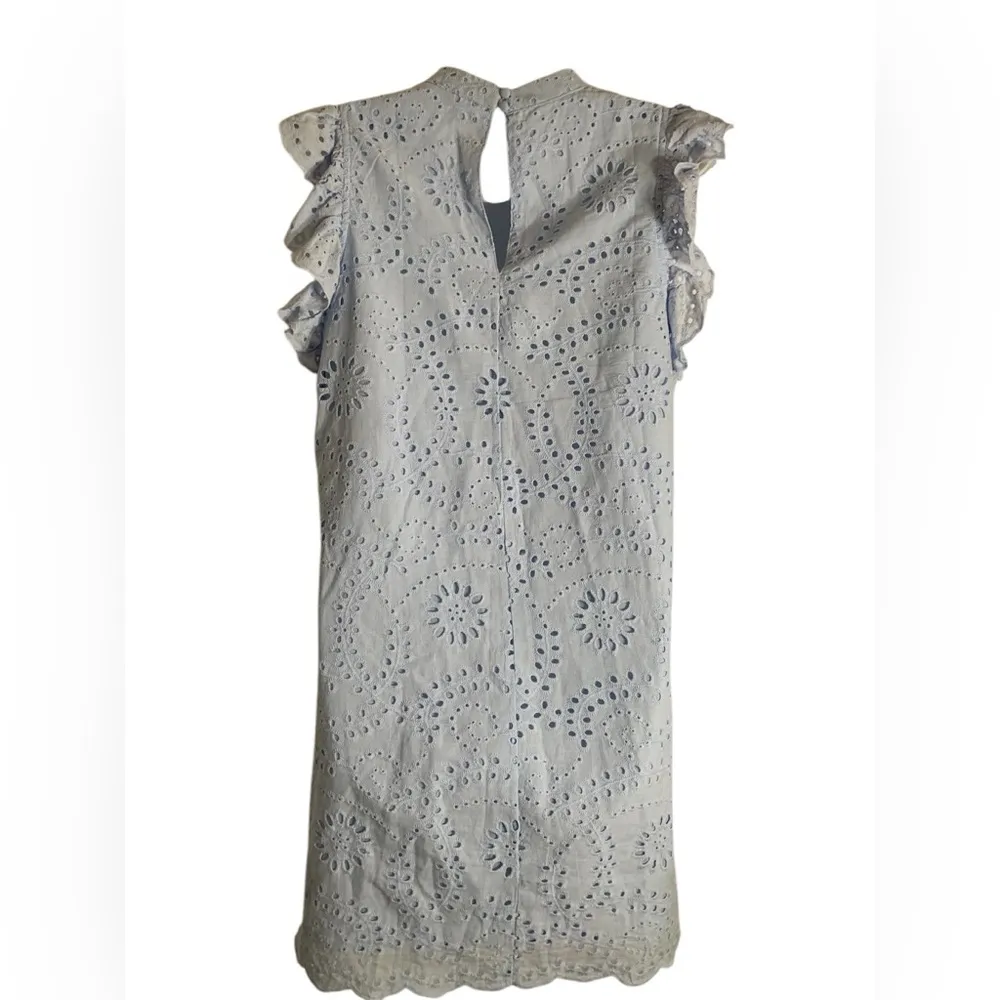TCEC Eyelet Lace Dress Size Med Powder Blue - Image 2