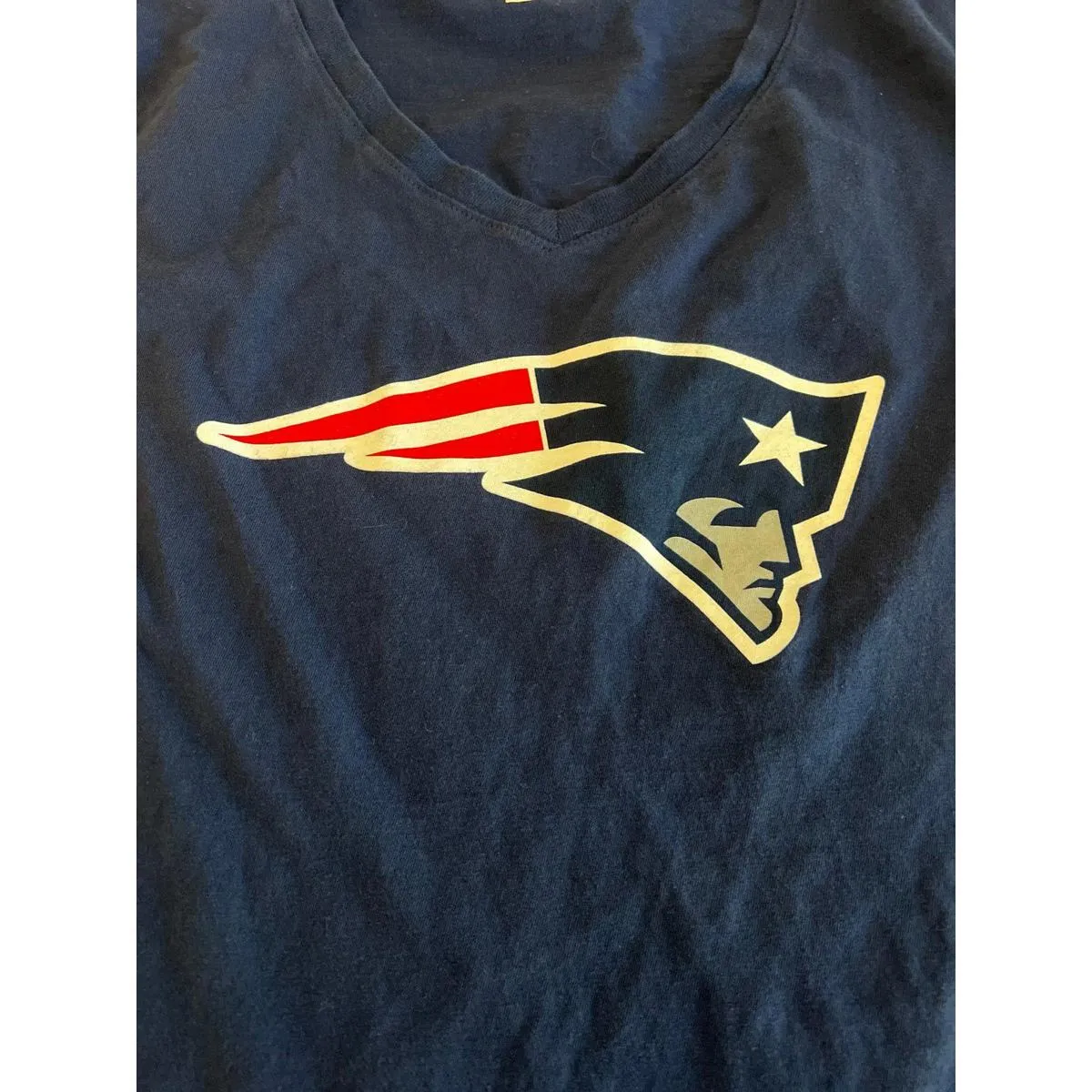 Fanatics NFL NE Patriots VNeck Short Sleeve TShirt Blue Size Small - Image 5