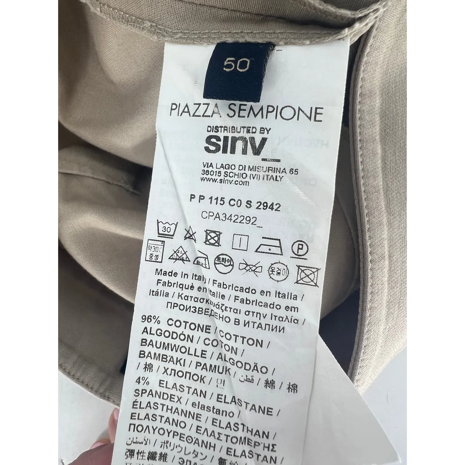 Piazza Sempione Brigitte Beige Slim Ankle Trousers Made in Italy - Image 10