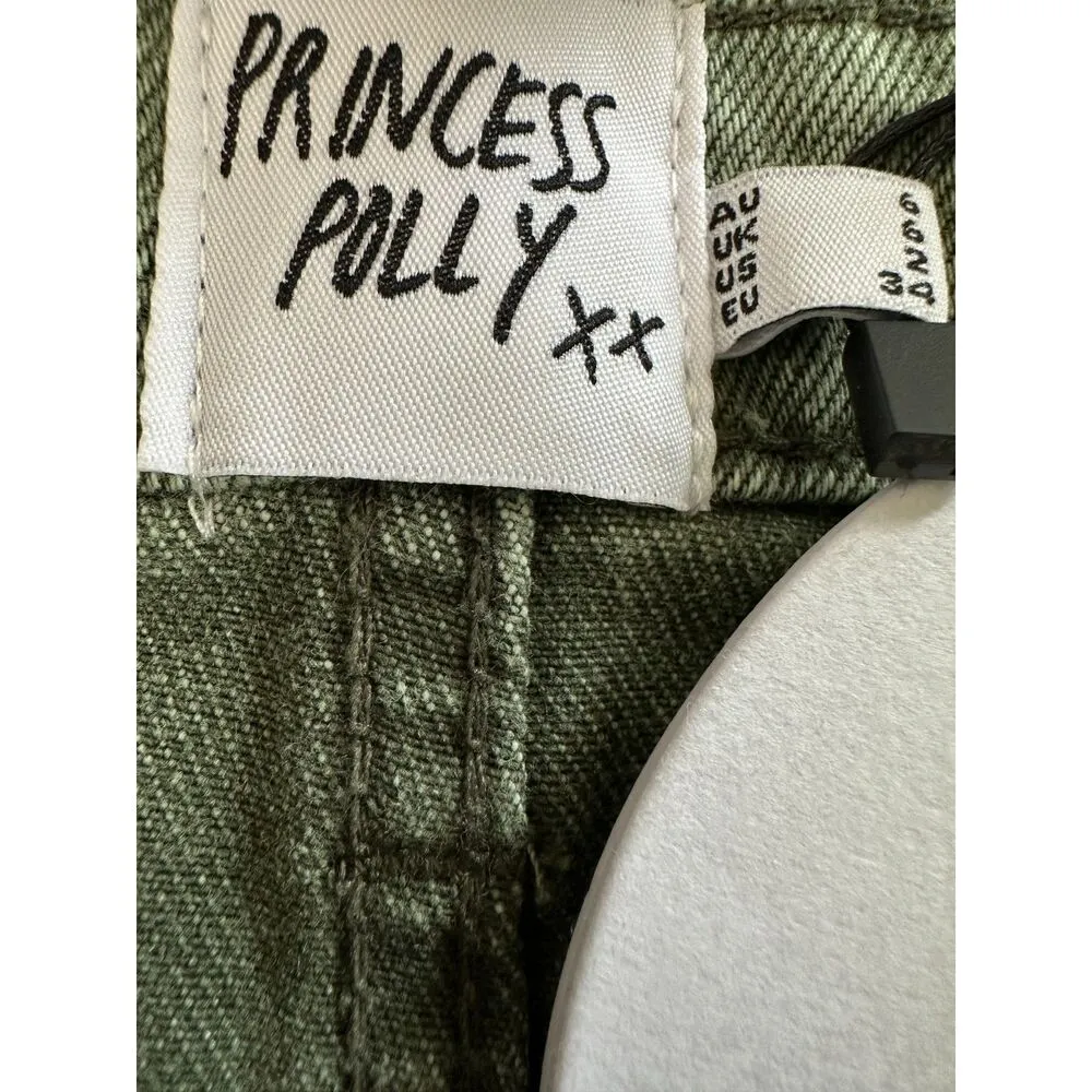 Princess Polly Zakai Cargo Denim Mini Skirt Green Size 2 NWT! - Image 12