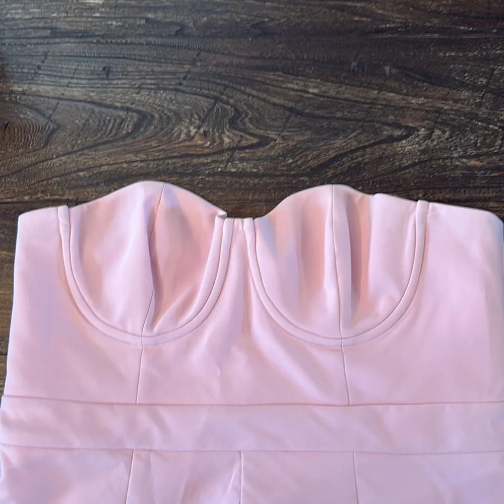 Michael Costello x REVOLVE Karina Strapless Romper Jumpsuit Light Pink Size XL - Image 5