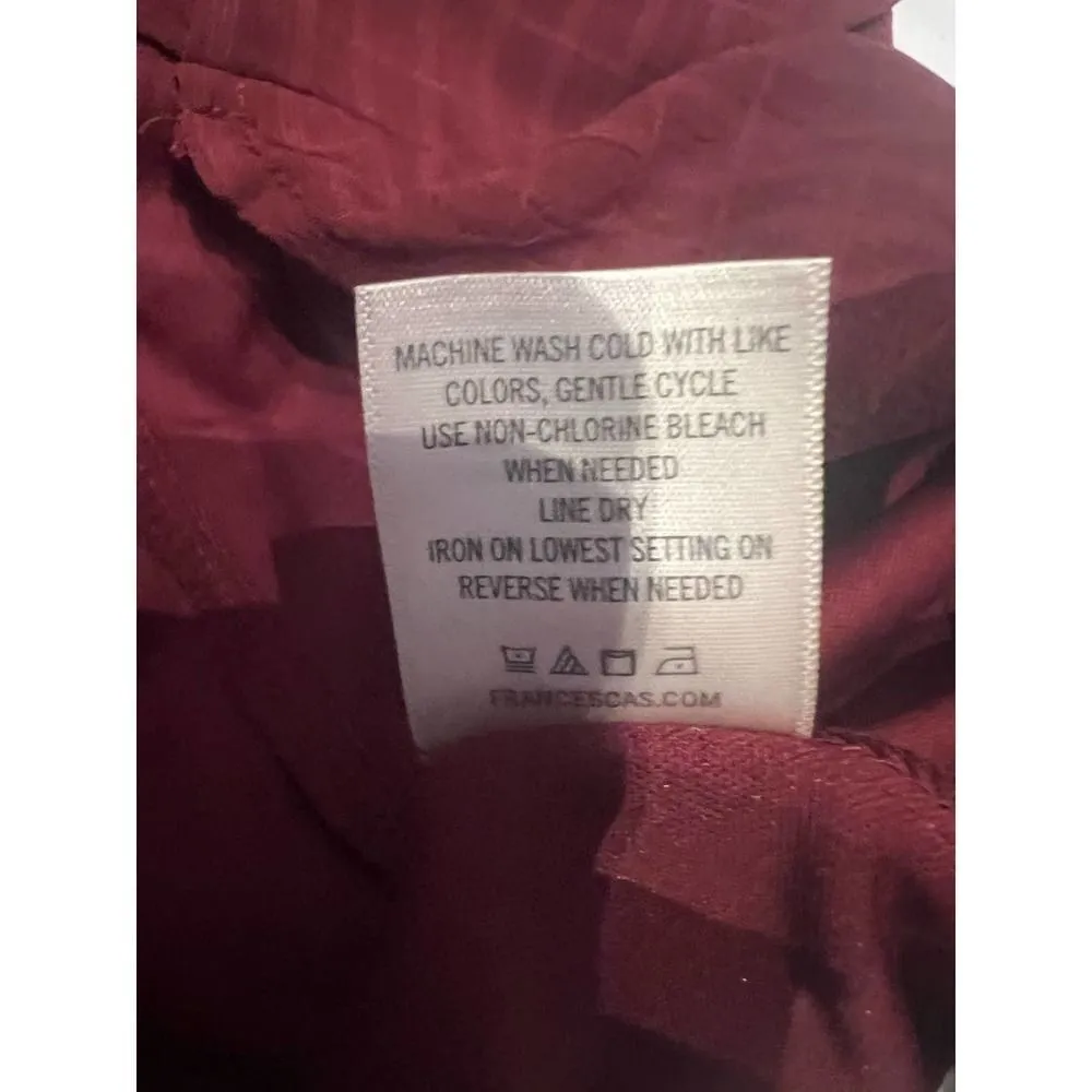 Mi ami Elia Long Sleeve Wrap Dress Burgundy Size S - Image 12