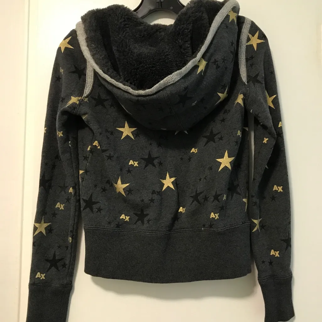 A/X Armani Exchange Fur Hoodie Gray - Image 3