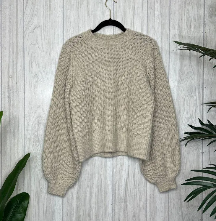 Boden Natural Chunky Ribbed Wool & Alpaca Blend Sweater size S Small K0636 - Image 2