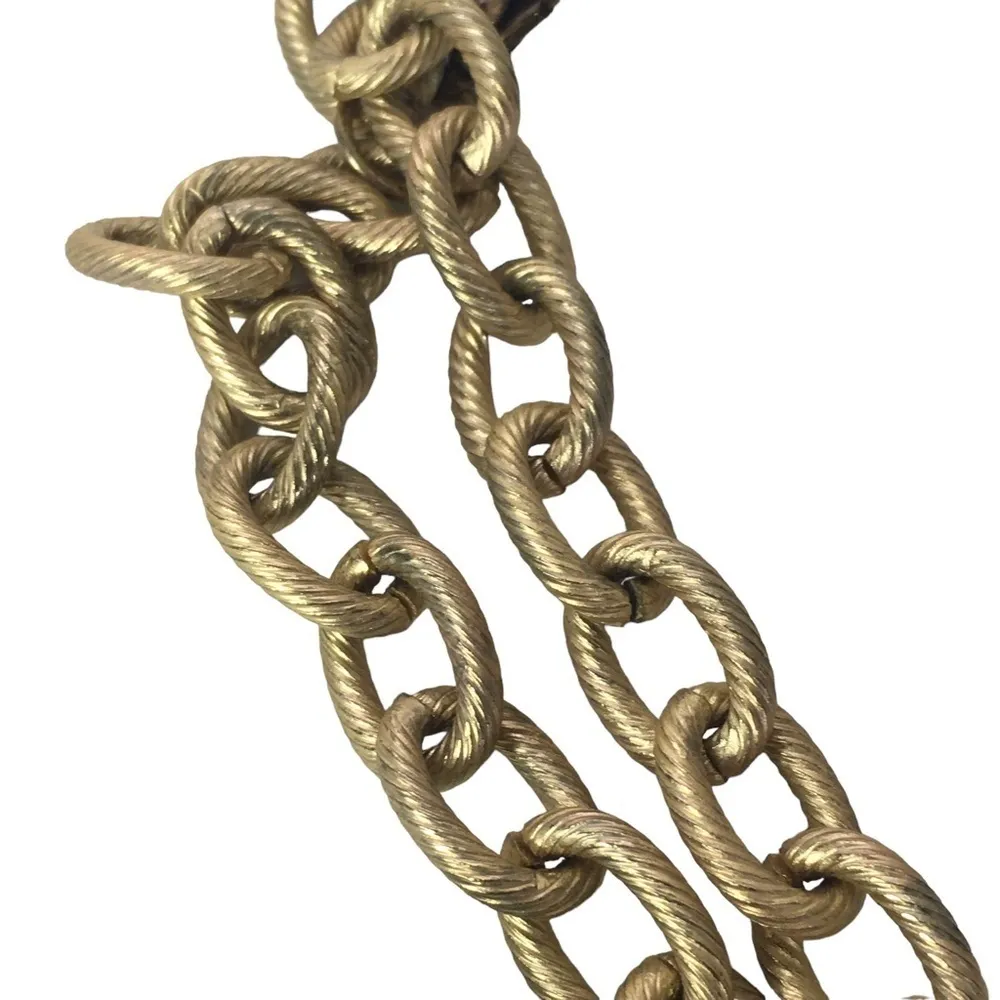 EXPRESS Pink Semi Precious Stone Pink Quartz Pendant Necklace Gold Tone 34" - Image 5