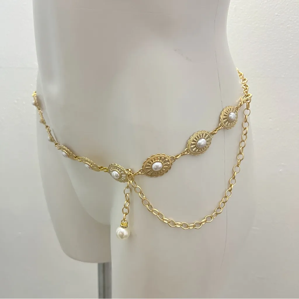 Vintage Style Layered Gold Chain Belt Dress Sweater Belt Womens Accessories - Image 6