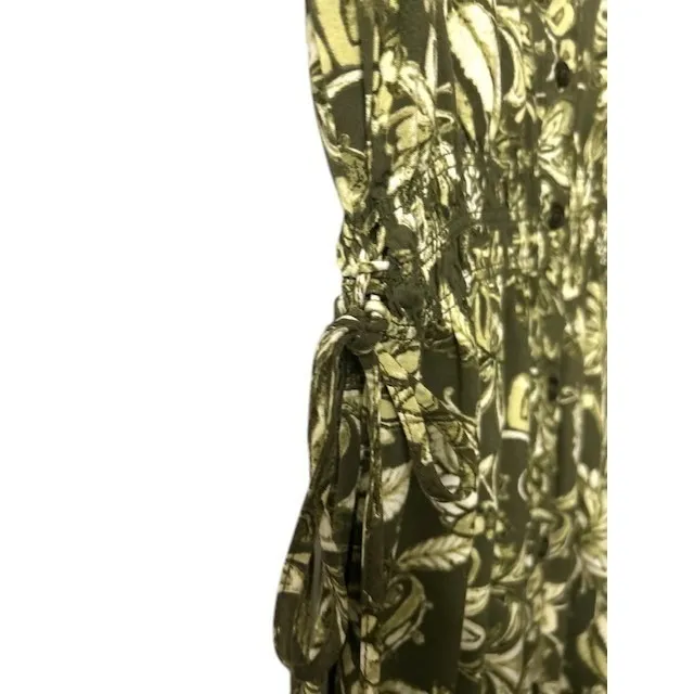 Harlow & Rose Women's Floral Print Midi Dress Green Beige Small‎ - Image 13